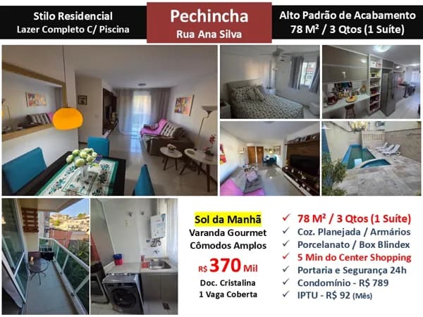 Apto JPA Pechincha Ana Silva Stilo Residencial 78M²