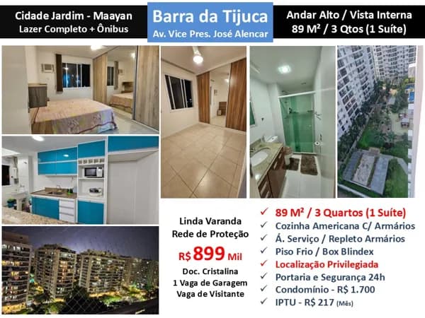 Apto Barra da Tijuca Cidade Jardim Maayan 89M² 4