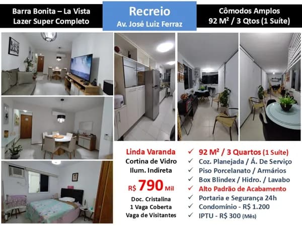 Apto Recreio Barra Bonita La Vista 92M² 8