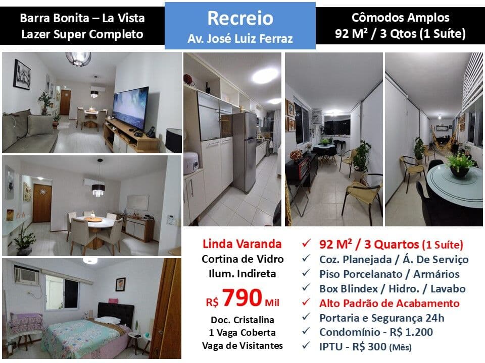 Apto Recreio Barra Bonita La Vista 92M² 8