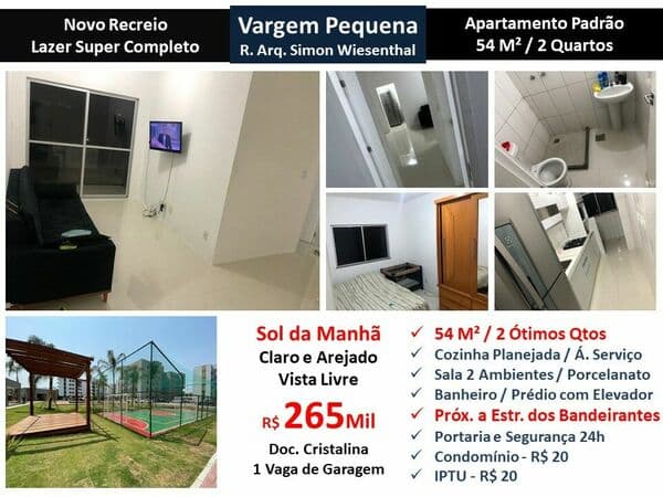 Apto Vargem Pequena Novo Recreio 54M²