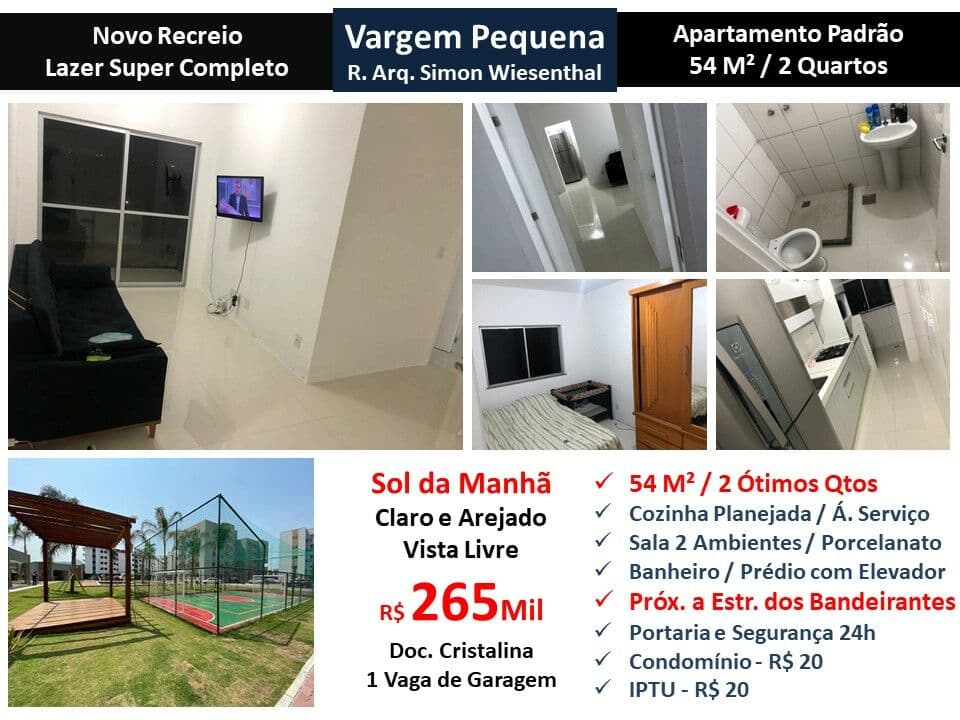 Apto Vargem Pequena Novo Recreio 54M²