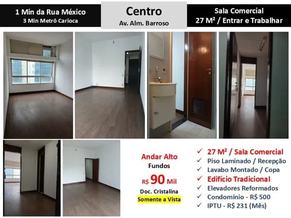 Sala Centro Almirante Barroso 27M²