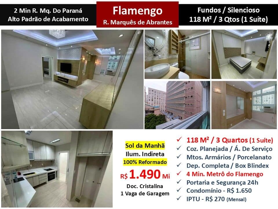 Apto Flamengo Marquês de Abrantes 118M²