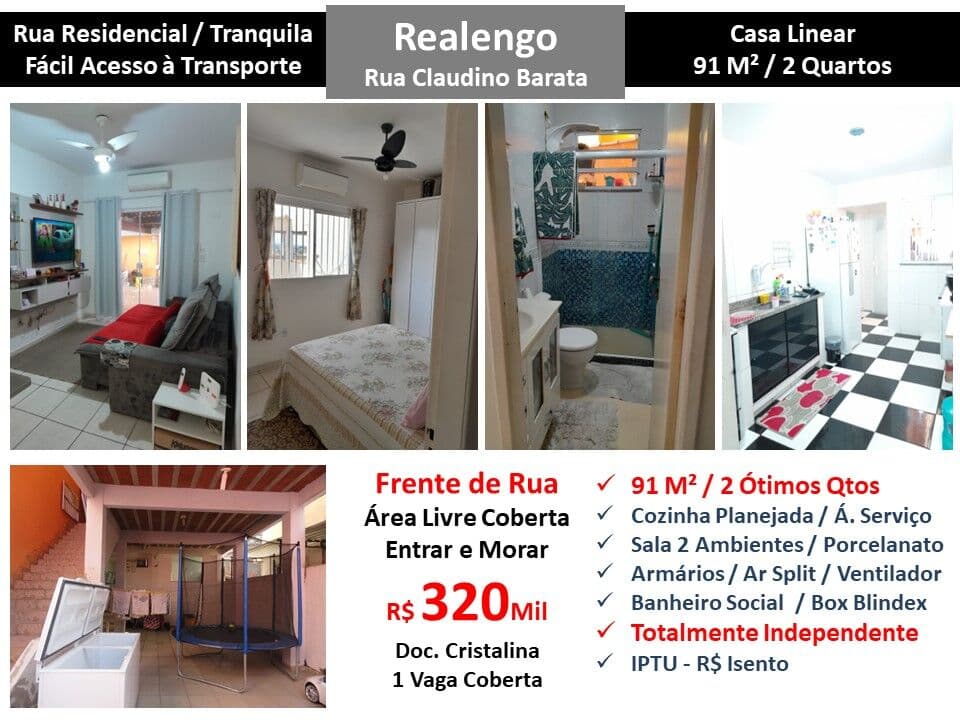 Casa Realengo Claudino Barata 91M² Linear