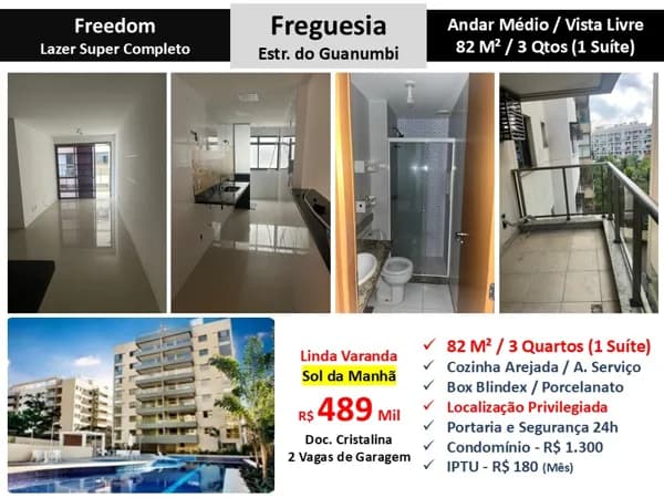 Apto JPA Freguesia Freedom 82M²