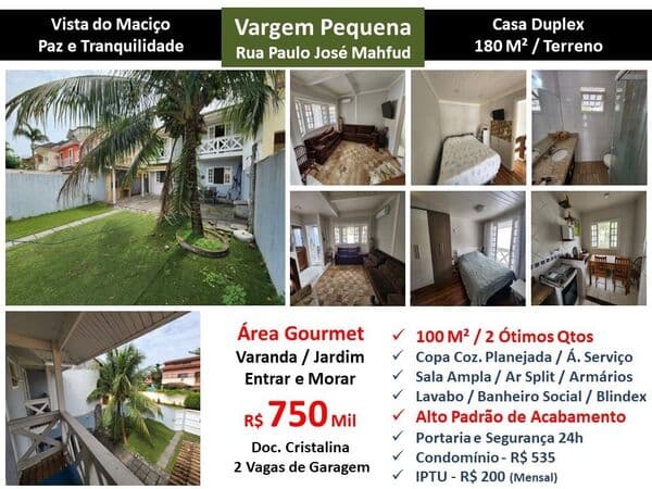 Casa Vargem Pequena Vista do Maciço 100M²