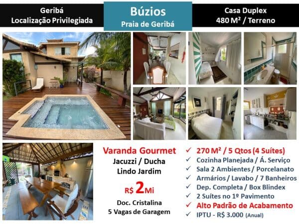Casa Buzios Geribá 270M²