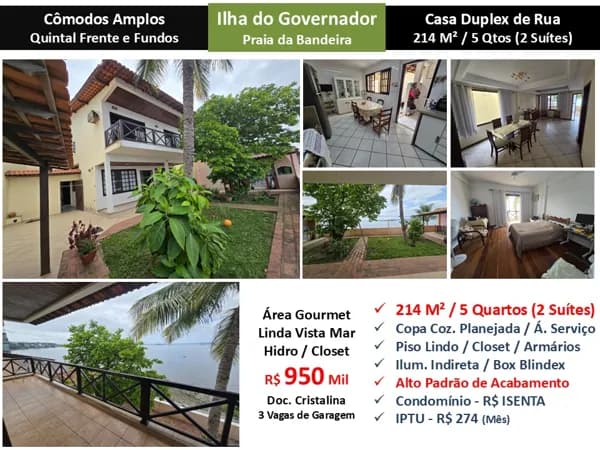 Casa Ilha do Governador Praia da Bandeira 214M²
