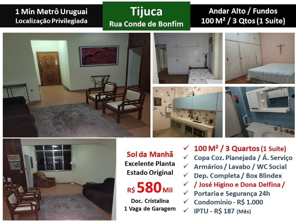 Apto Tijuca Conde de Bonfim 100M² 3