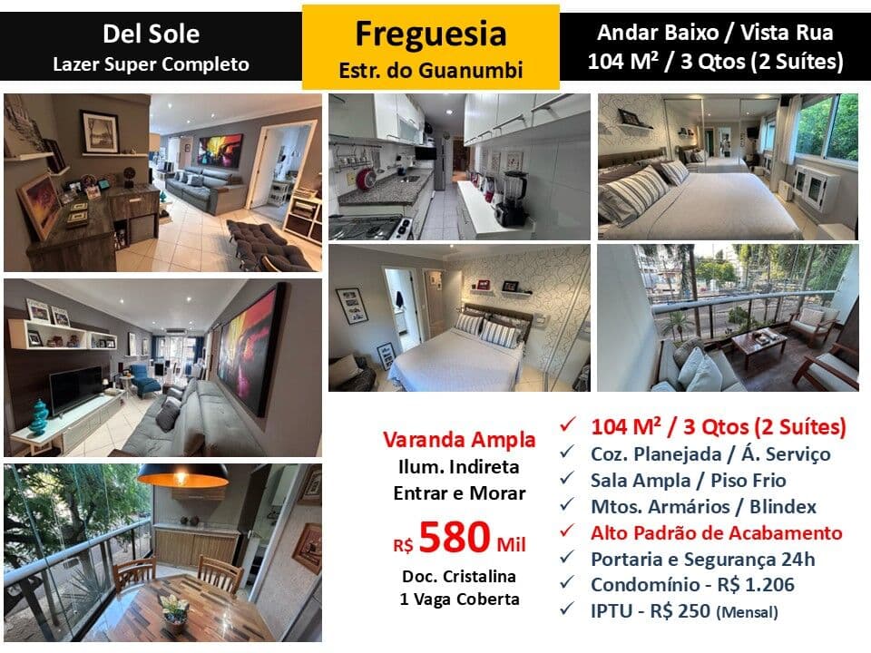 Apto JPA Freguesia Del Sole 104M²