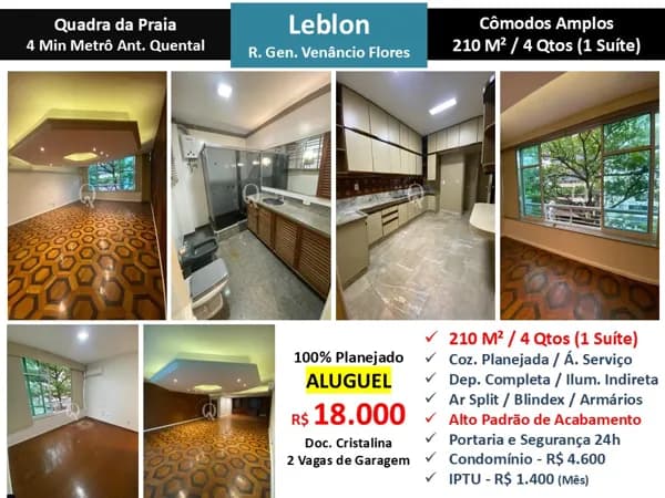Apto Leblon Gen. Venâncio Flôres 210M²