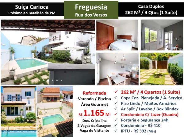 Casa JPA Freguesia Suiça Carioca 262M²