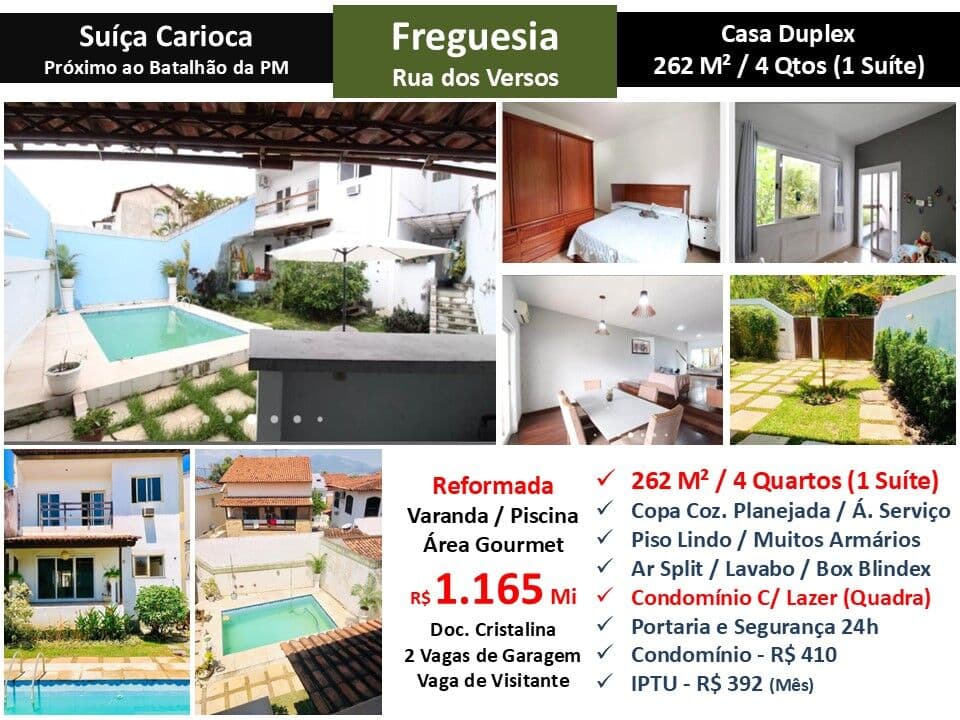 Casa JPA Freguesia Suiça Carioca 262M²