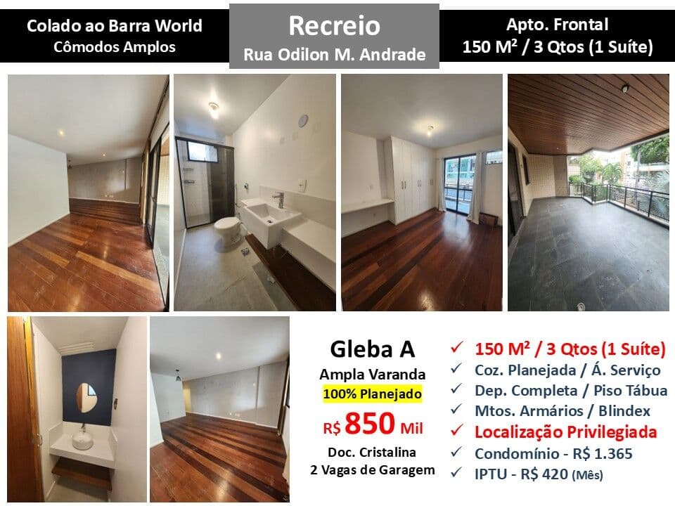 Apto Recreio Gleba A Odilon Martins Andrade 150M²