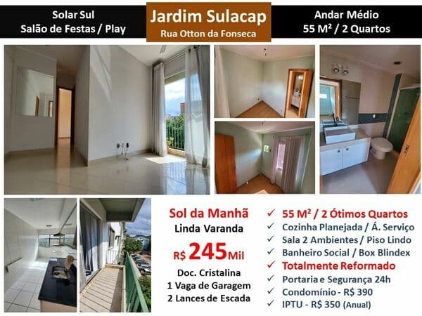 Apto JPA Sulacap Otton da Fonseca Solar Sul 55M²