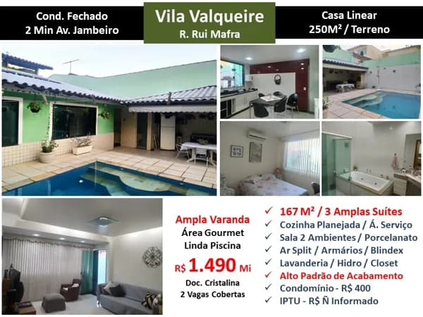 Casa JPA Valqueire Rui Mafra 167M² Linear