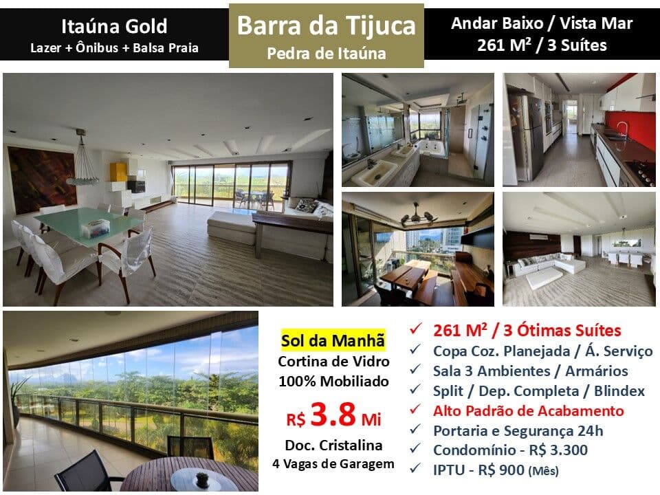 Apto Barra da Tijuca Pedra de Itaúna Gold 261M² 3