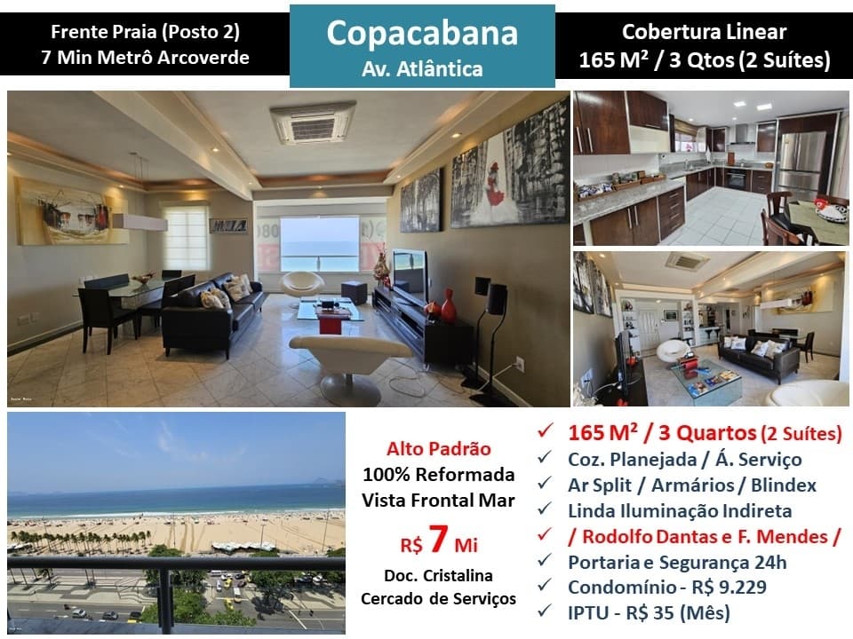 Cob Copacabana Praia Atlântica 165M² Linear