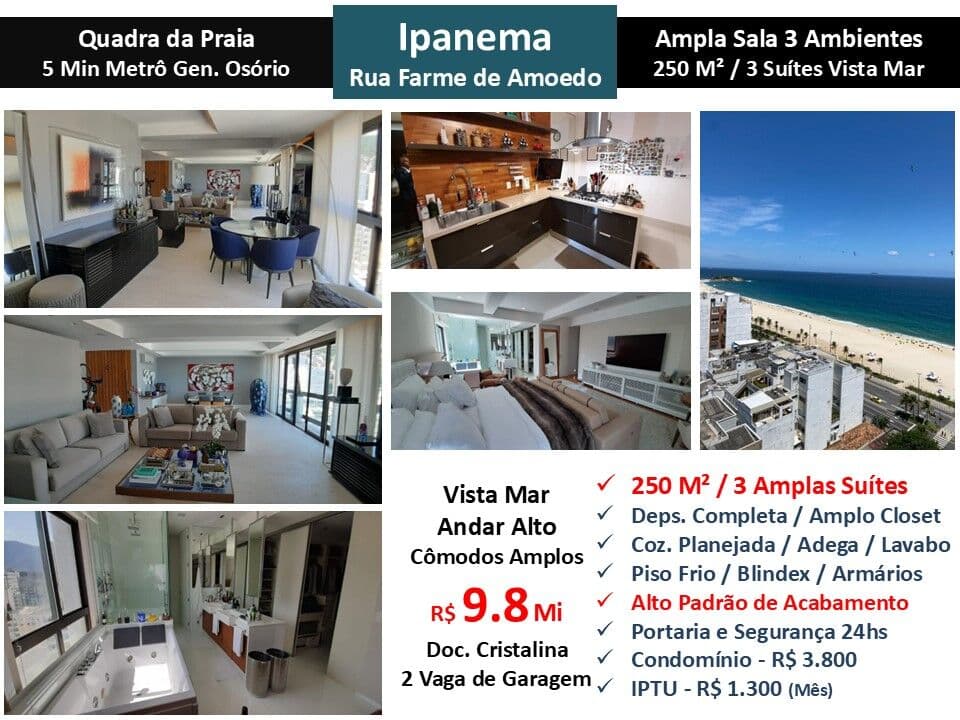 Apto Ipanema Farme de Amoedo 250M²