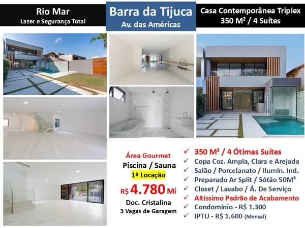 Casa Barra da Tijuca Rio Mar 350M² 3