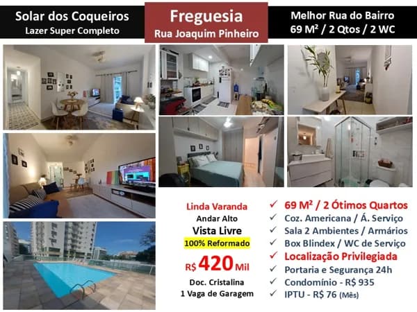 Apto JPA Freguesia Joaquim Pinheiro Solar dos Coqueiros 69M²