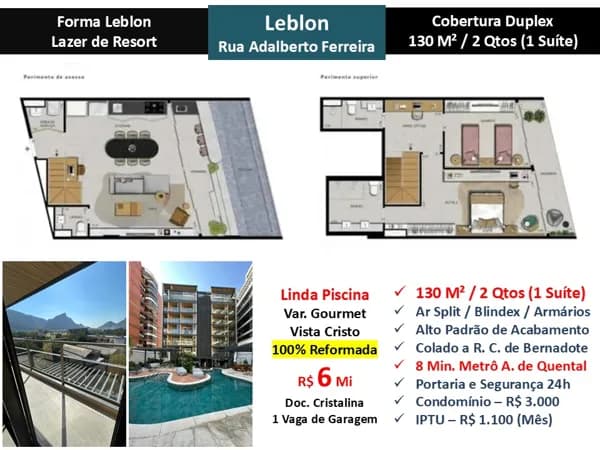 Cob Leblon Adalberto Ferreira Forma Leblon 130M²