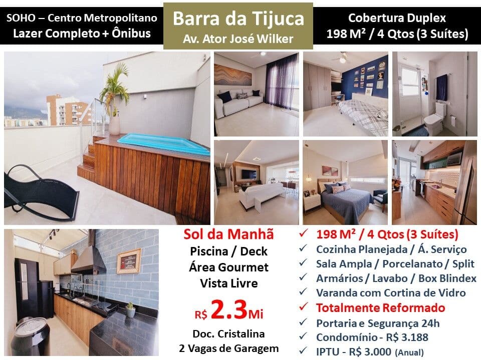 Cob Barra da Tijuca Soho Centro Metropolitano 198M²
