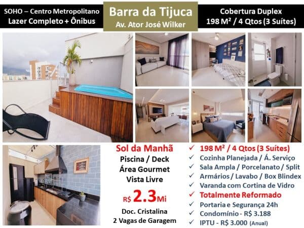 Cob Barra da Tijuca Soho Centro Metropolitano 198M²