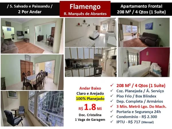 Apto Flamengo Marquês de Abrantes 208M²