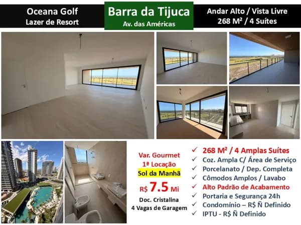 Apto Barra da Tijuca Oceana Golf 268M²