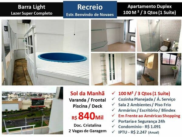 Apto Recreio Barra Light 100M²