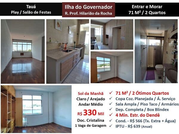 Apto Ilha do Governador Prof. Hilarião da Rocha 71M²