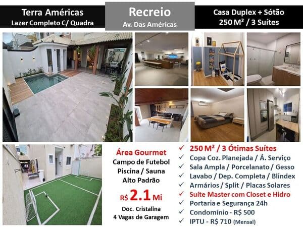 Casa Recreio Terra Américas 250M²
