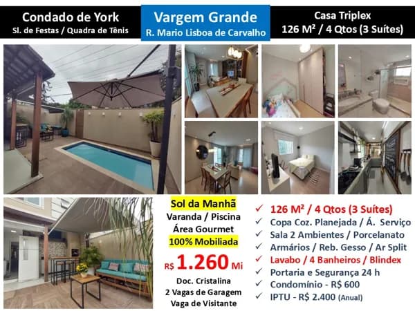 Casa Vargem Grande York Prime 126M²