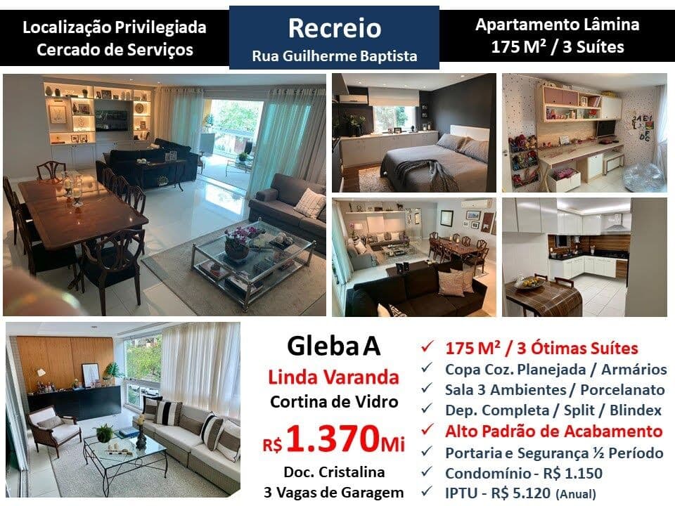 Apto Recreio Gleba A Guilherme Baptista 175M²