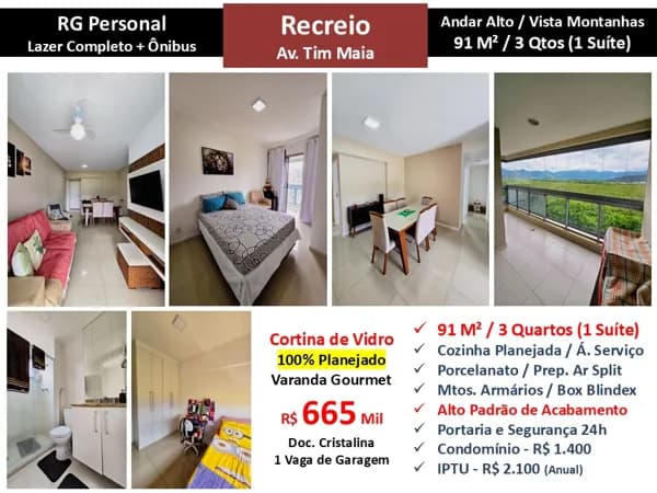 Apto Recreio Zico RG 91M²