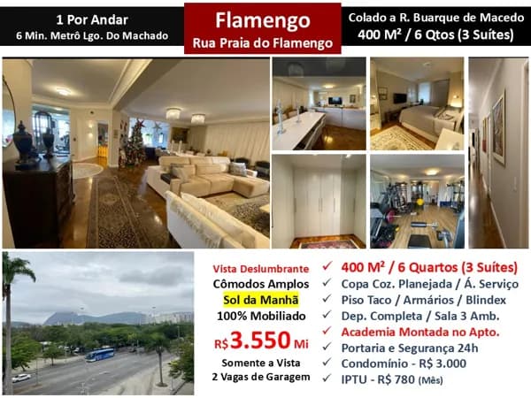 Apto Flamengo Praia 400M² 2