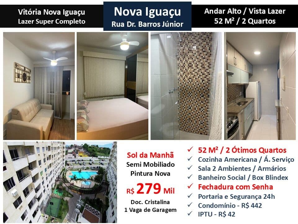 Apto Nova Iguaçu Vitória Nova Iguaçu 52M²
