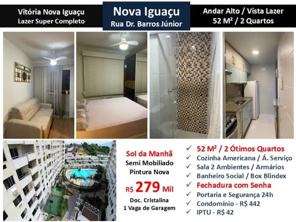Apto Nova Iguaçu Vitória Nova Iguaçu 52M²