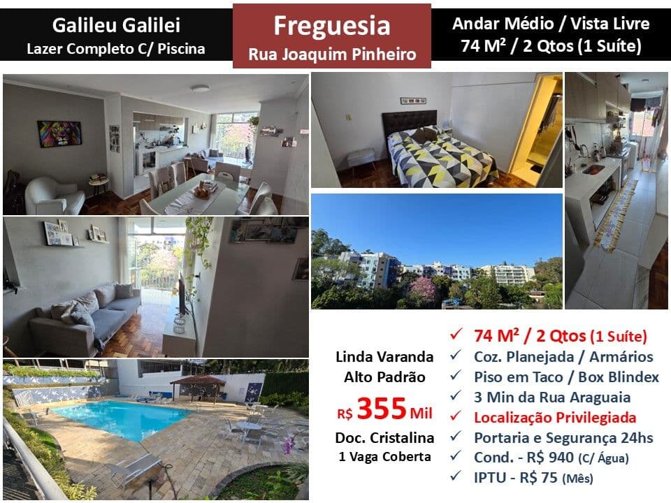 Apto JPA Freguesia Joaquim Pinheiro Galileu Galilei 74M²