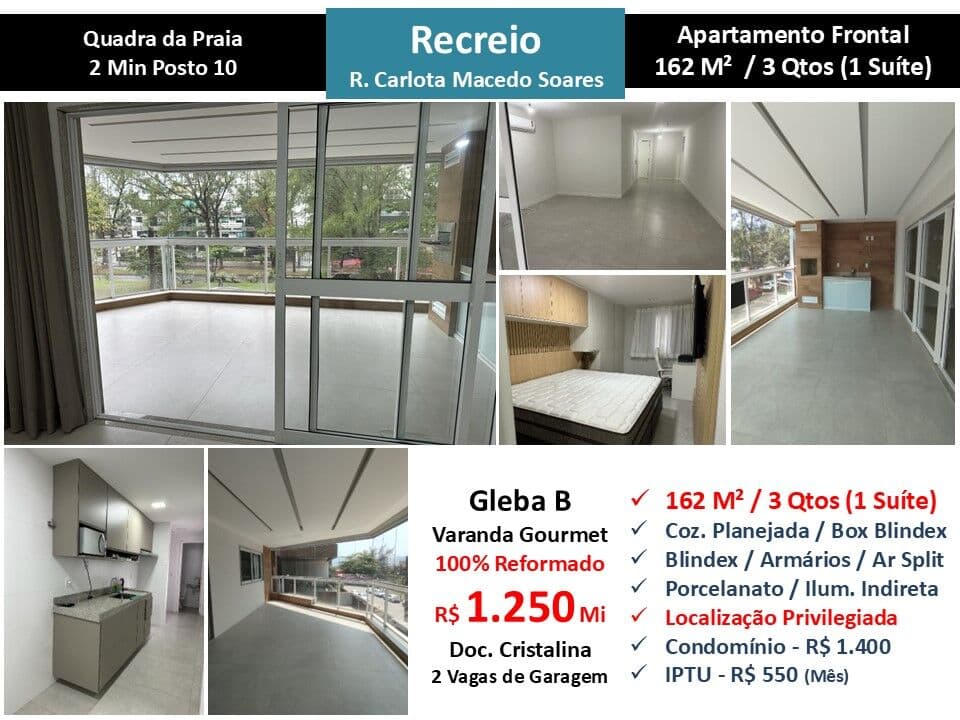 Apto Recreio Gleba B Carlota Macedo Soares 162M²
