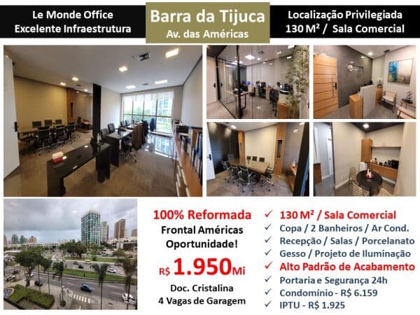 Sala Barra da Tijuca Le Monde 130M²
