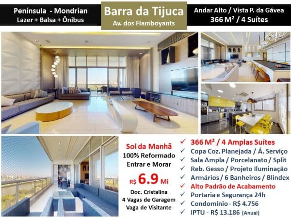 Apto Barra da Tijuca Península Mondrian 366M² 3