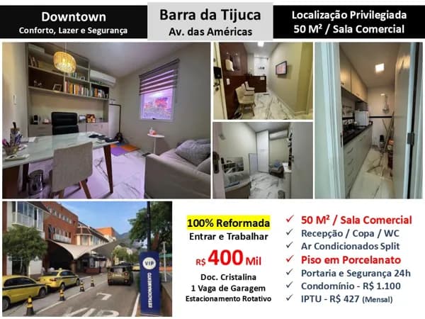 Sala Barra da Tijuca Downtown 50M²