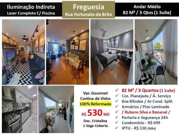 Apto JPA Freguesia Fortunato de Brito 82M²
