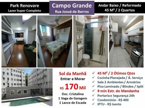 Apto Campo Grande Park Renovare 45M²