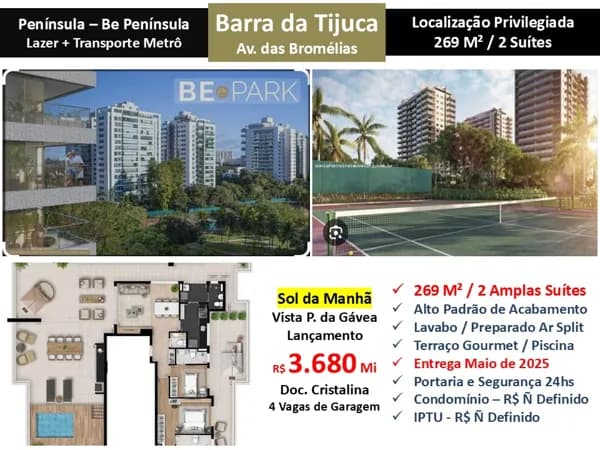 Cob Barra da Tijuca Peninsula Be Peninsula 269M² Linear