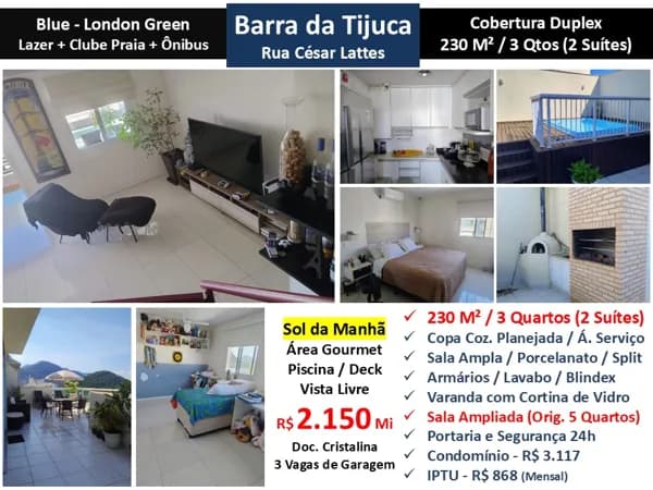 Cob Barra da Tijuca Blue London Green 230M²