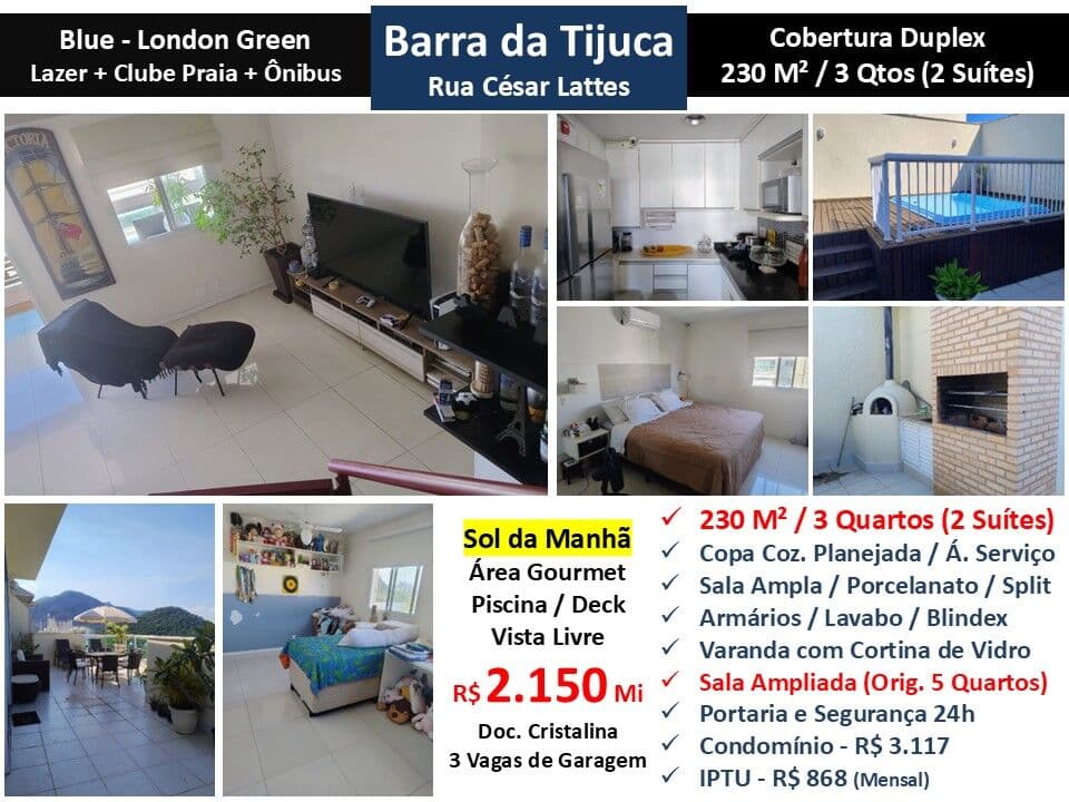 Cob Barra da Tijuca Blue London Green 230M²